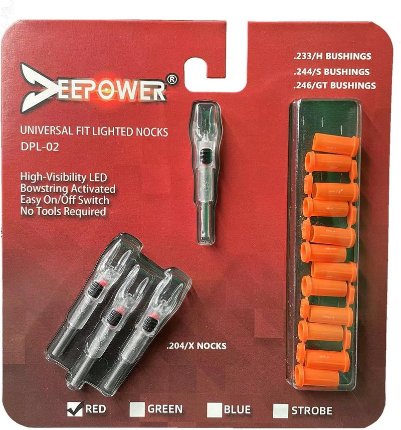 DEEPOWER Store X Lighted Nocks for Arrows .204”/.233”/.244”/.246” with ON/Off Switch with H, S, GT Bushings - Image 4